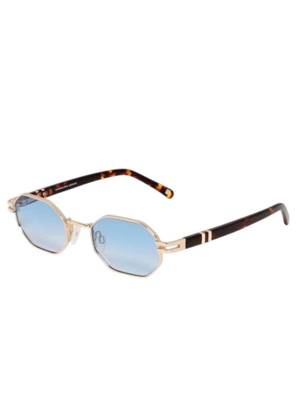 NEW Carolina Lemke Mar Blue Gradient Gold Frame Brown Demi Tortoise Sunglasses